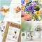 Wrapables Floral PET Stickers for Scrapbooking, Junk Journals, Stationery, Card Making, DIY, Arts and Crafts, Water Bottles, Phones, Laptops (120pcs), Blue Yellow Lavender
